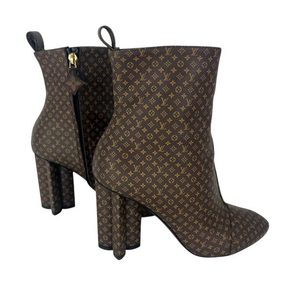 Louis Vuitton Silhouette Ankle Boots Nano Monogram Canvas Brown - Picture 7 of 16